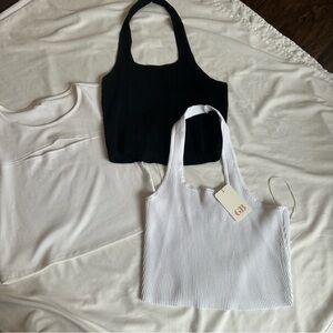 Gianni Bini Black and White Ribbed Tops